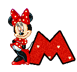 Alfabeto animado de Minnie coqueta M M.  