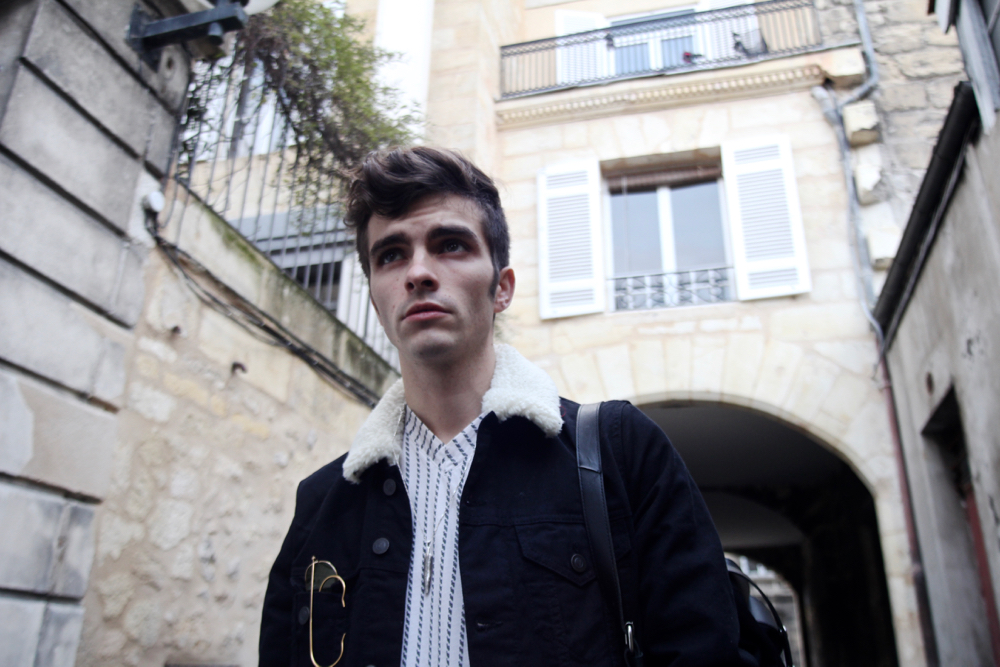 BLOG-MODE-HOMME_STYLE_Asos_matthias_veste-jean-col-mouton-noir-skinny-bordeaux-paris-rock-versace-nudie-bio-organic-margiela-artisanal