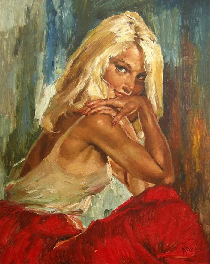 Charles Roka 1912-1999 | Hungarian-born Norwegian painter | Vintage portrait