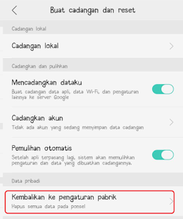 Cara reset hp android Oppo s