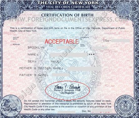 birth certificate new york