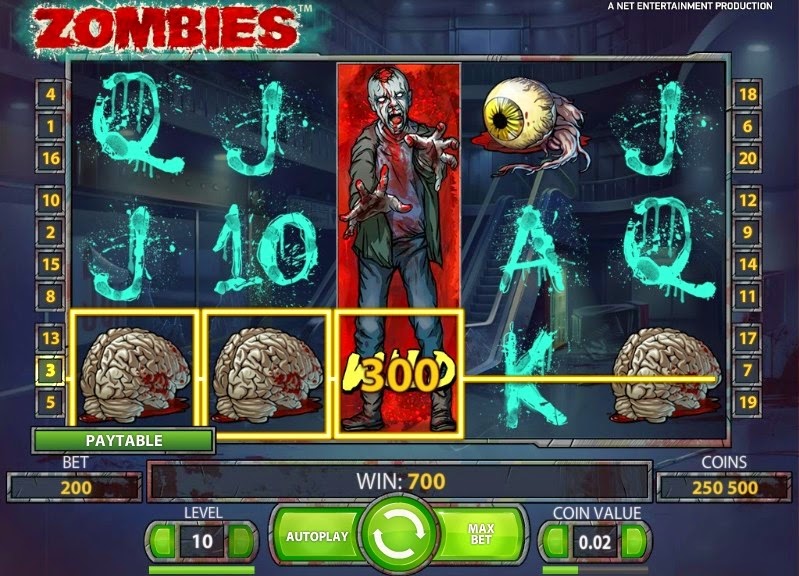 Zombies Video Slot Screen