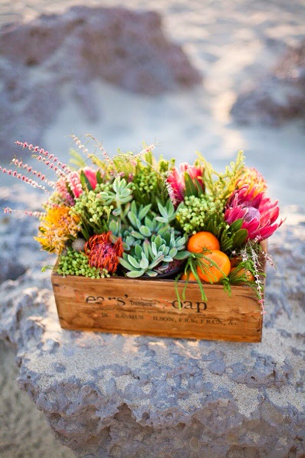 24 ideas para decorar con cajas de frutas una boda