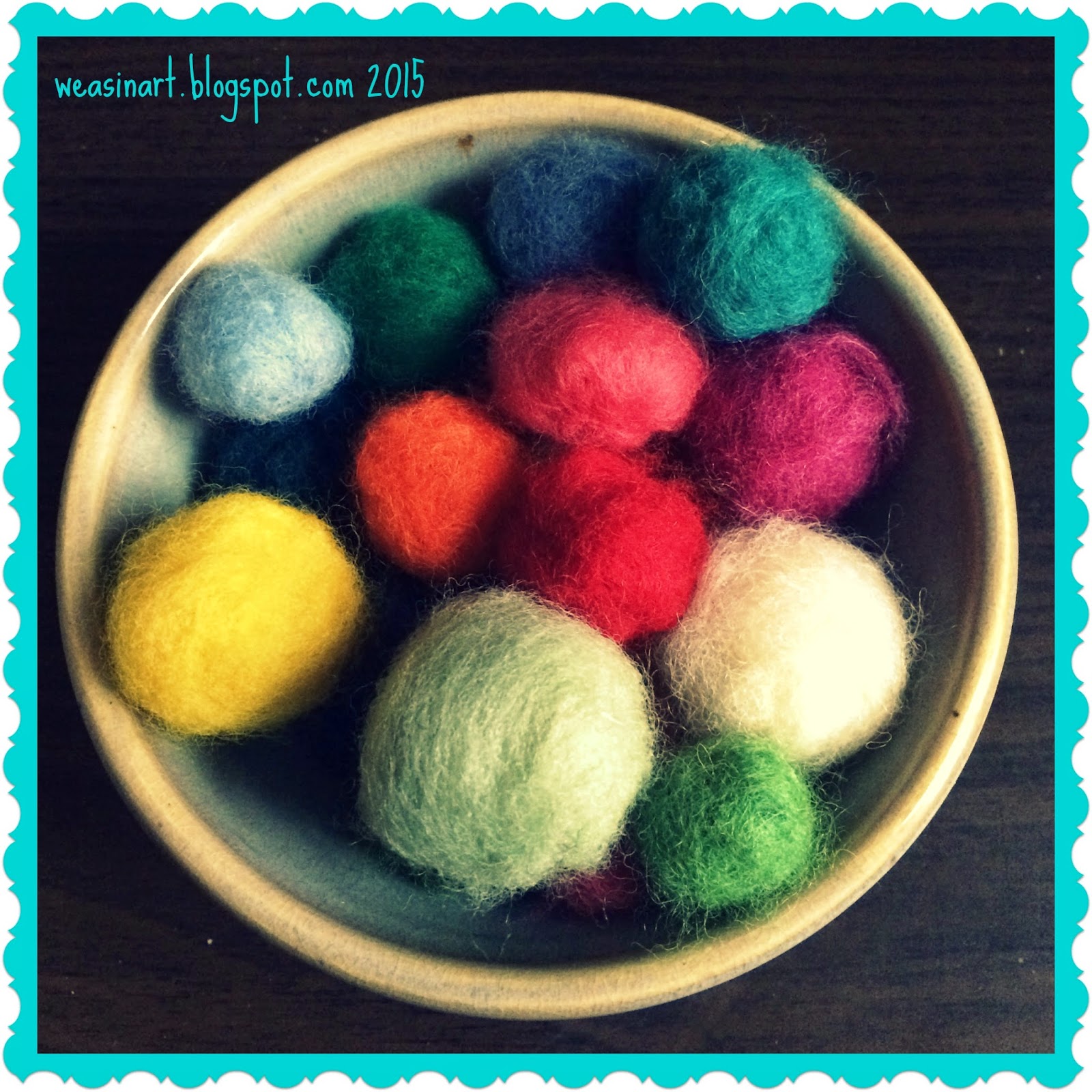 weasinart Needle Felted Wool Ball Garland HowTo