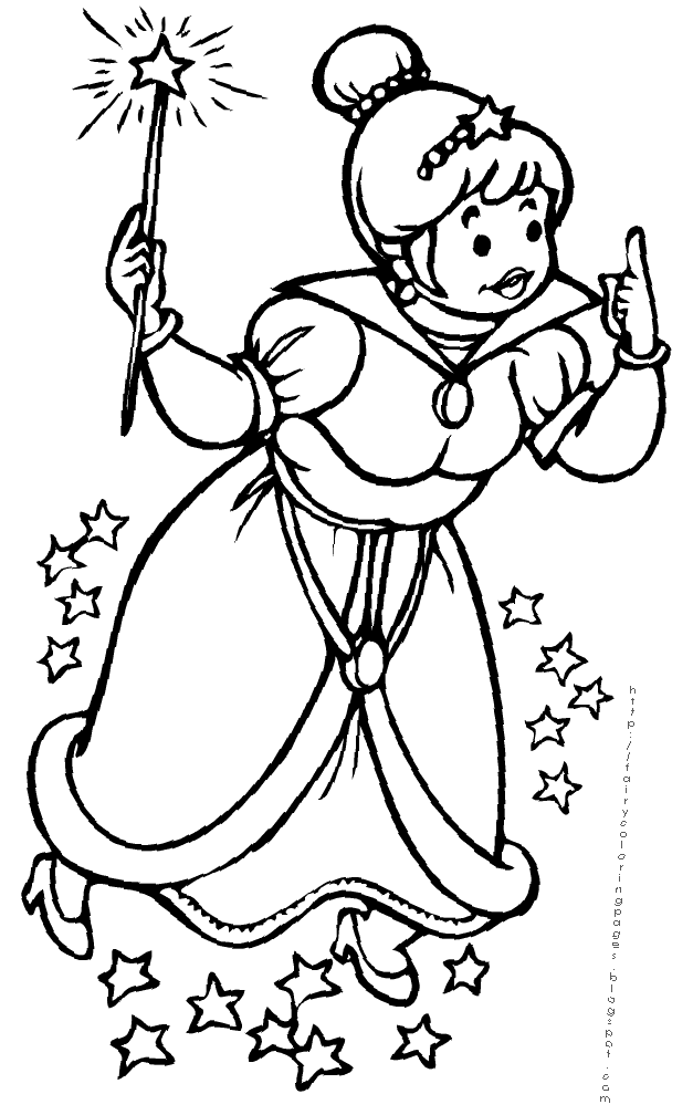 fairy godmother from cinderalla coloring pages - photo #15