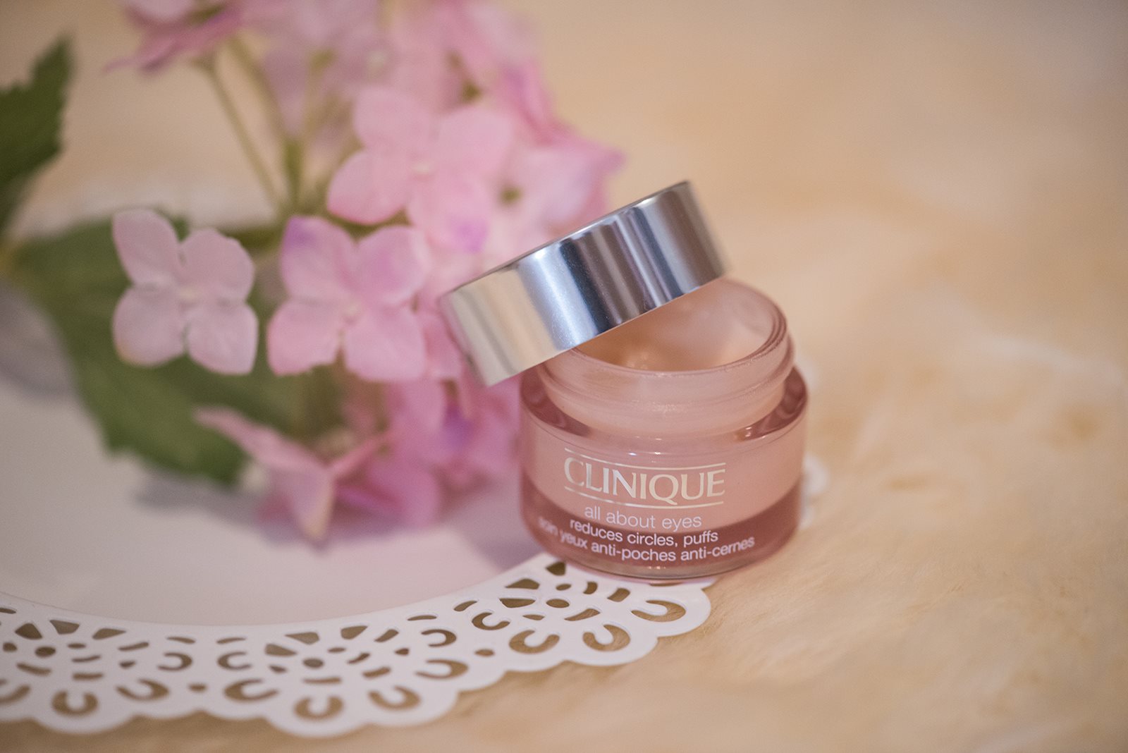 CLINIQUE All About Eyes Anti Puffiness Eye Cream Review Lipstick on