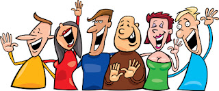 Clipart image of a group of people partying