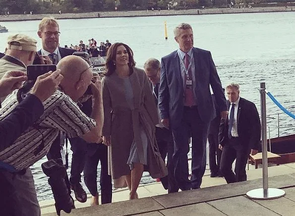 Crown Princess Mary wore JOSEPH Double Cashmere Oslo Coat, Gianvito Rossi Python pumps, carried Prada Saffiano Bag