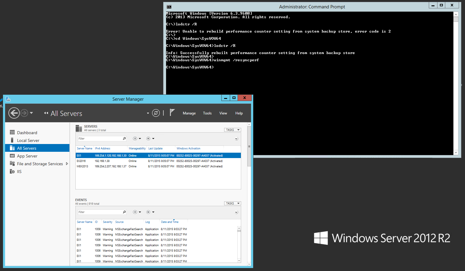 Fix for Server Manager Error Cannot get performance counter