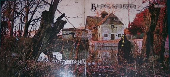 portada del primer disco de Black Sabbath en el cual se inluía el poema Still falls the rain