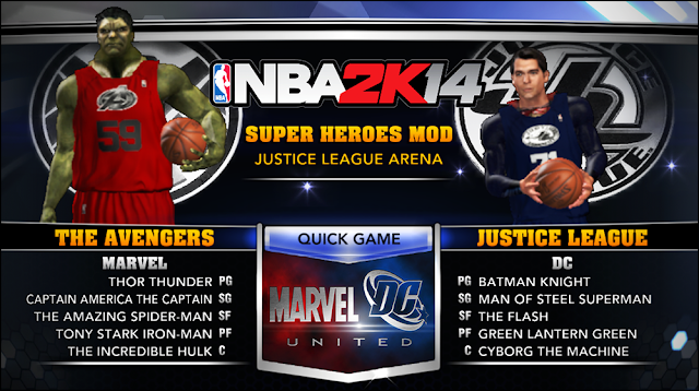 NBA 2K14 Justice League vs. The Avengers Mod