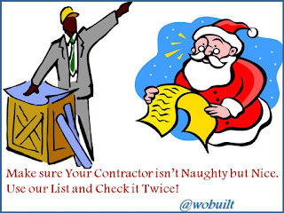 Make sure Your Contractor isn’t Naughty but Nice. 
Use our List and Check it Twice!, collage by wobuilt.com