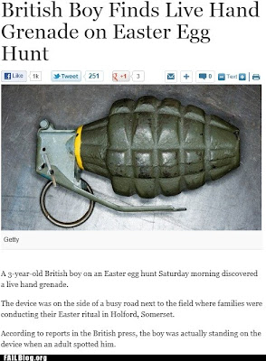 funny fail live hand grenade easter egg hunt