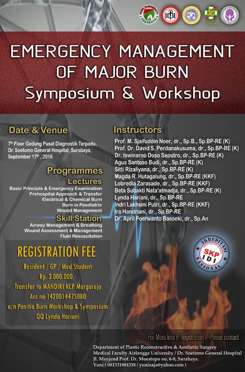 Bedah Plastik Surabaya Emergency Management of Major Burn Symposium