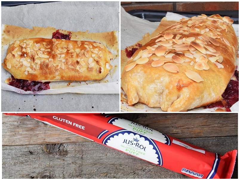Blätterteig-Kirschstrudel mit Vanillesauce (GF)