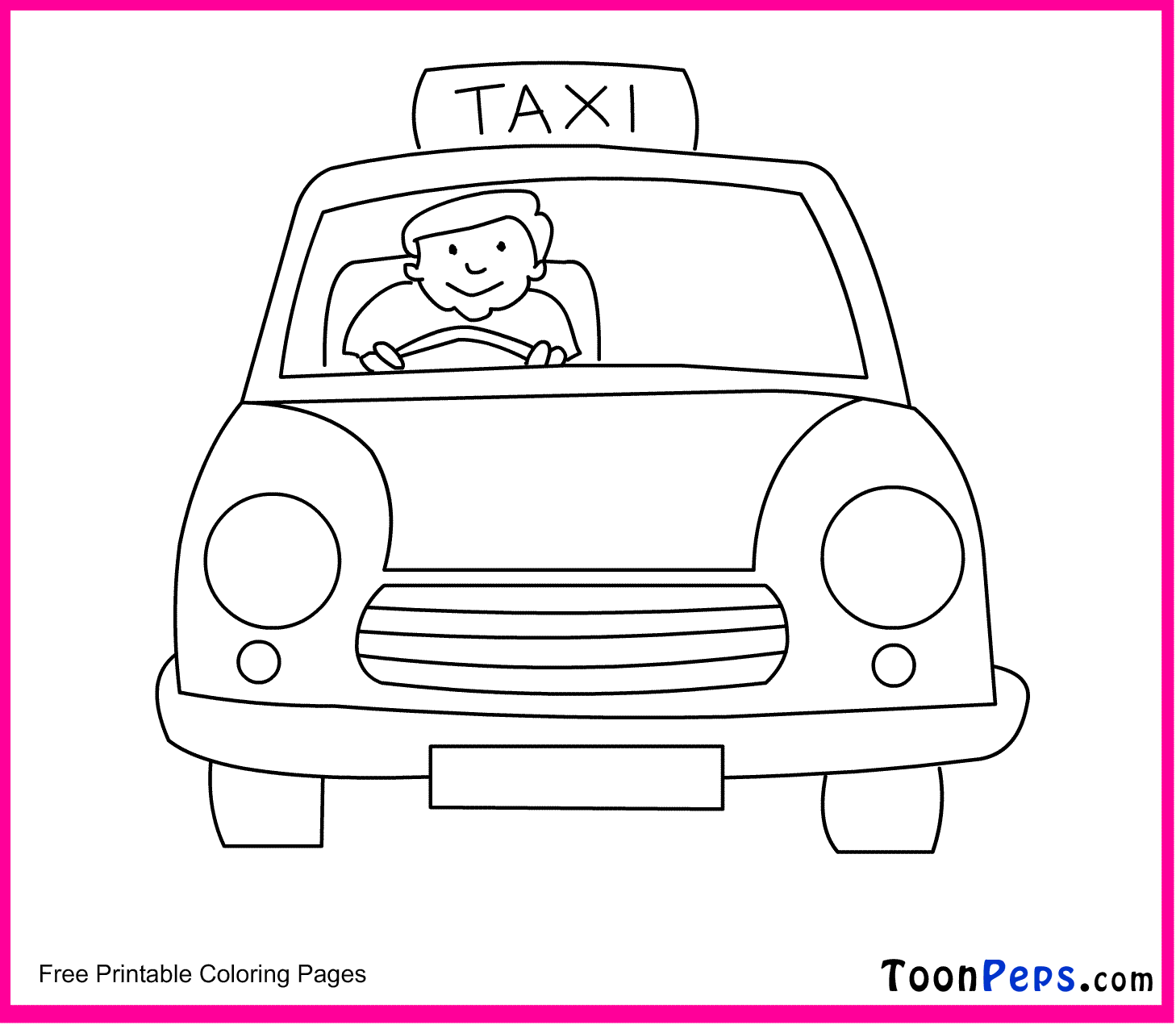 taxi cab coloring pages - photo #18
