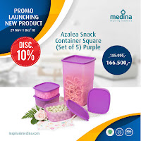 Dusdusan Azalea Snack Container Square (Set of 5) Purple ANDHIMIND