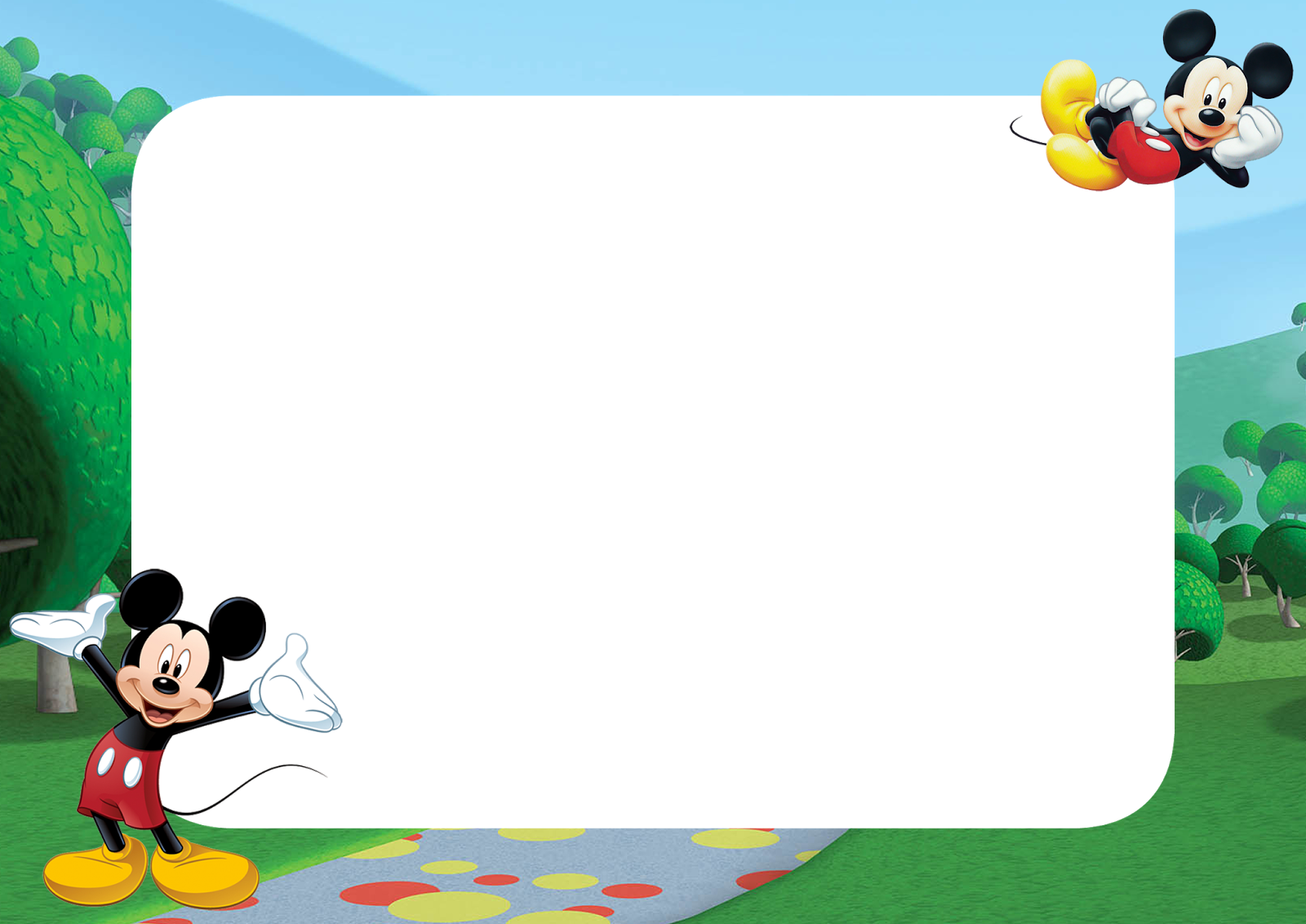 Mickey Mouse PNG Frame Printable PNG Frames Cartoon Character PNG