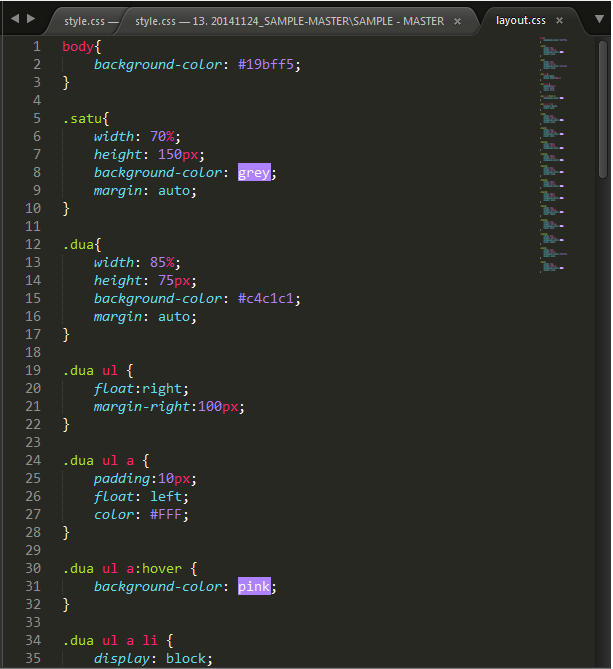 Ilmu Komputer: Contoh latihan Layout Script HTML&CSS