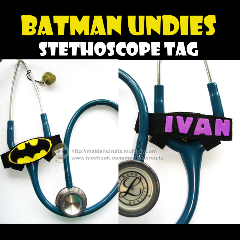 Artsy Med Batman Undies Stethoscope tag