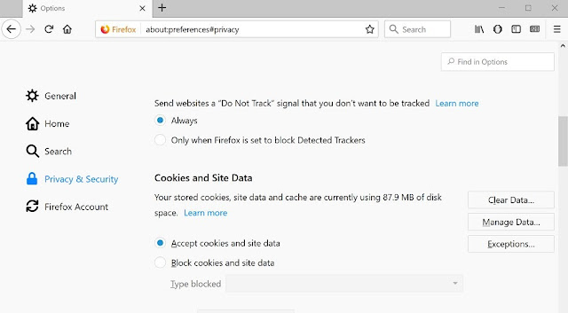 mozilla firefox do not track request