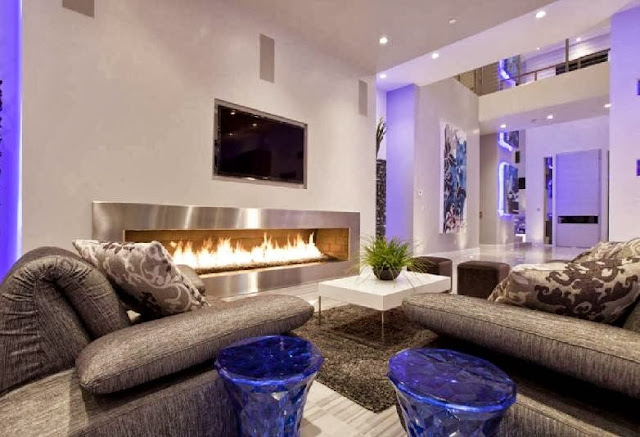 Living Room With Fire Place