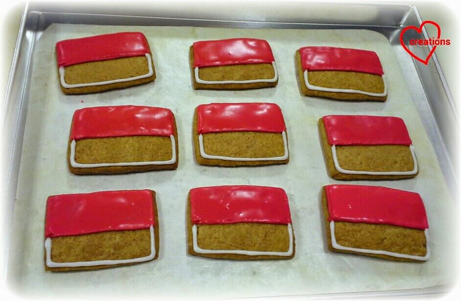 Loving Creations for You Singapore Flag Brown Sugar Cookies