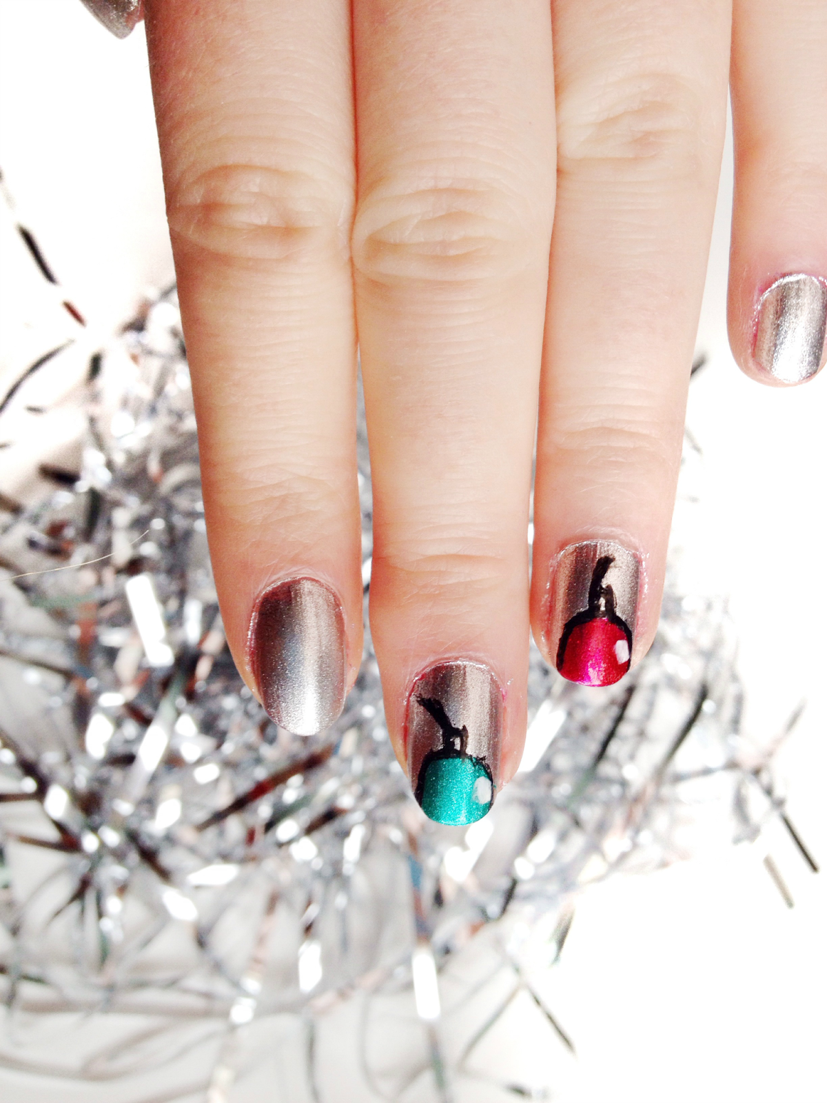 37 awesome silver and white christmas tree decorating ideas & inspirations Christmas Ornament Nails - The Trendy Chick