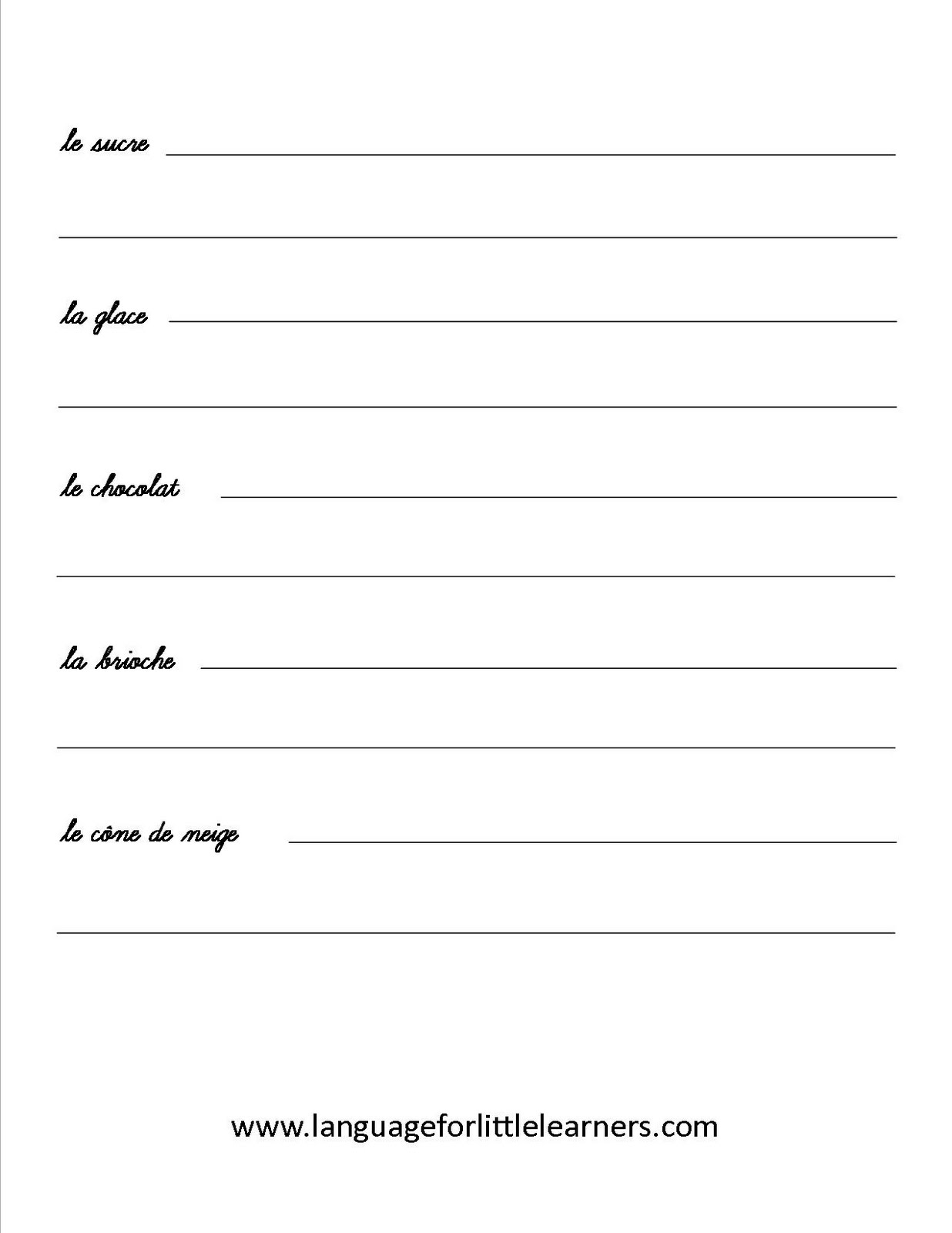 Language For Little Learners Copywork Pages For Sweet Words In French language-for-little-learners-copywork-pages-for-sweet-words-in-french