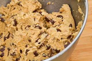 bowl of raw cookie dough