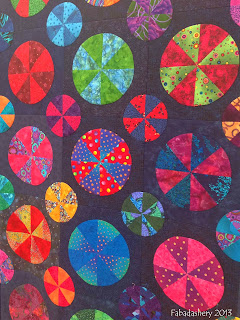Pies and Tarts Quilt Detail Bright and Navy