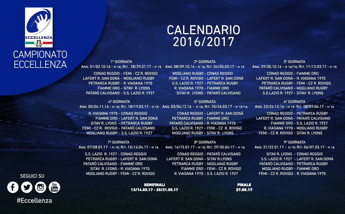 Calendario Eccellenza 2016/2017