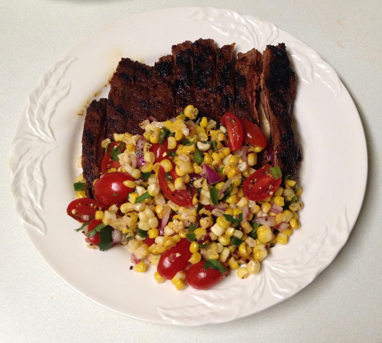 Spice-Rubbed Flank Steak With Corn-Chile Relish Recipe