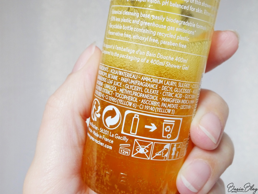 skoncentrowany żel pod prysznic Yves Rocher mango i kolendra skład