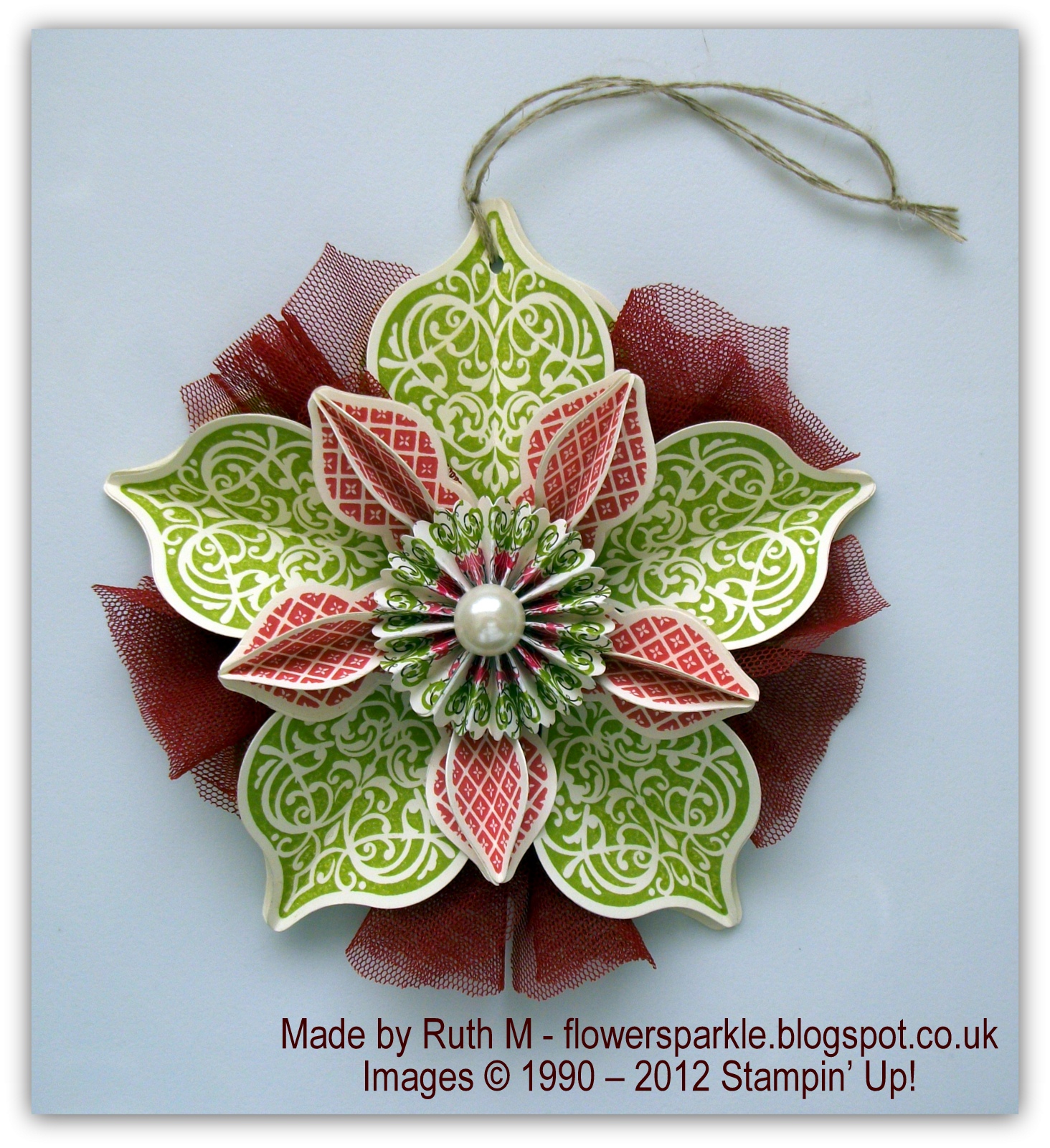 Flower Sparkle Ornament Keepsakes Hanging Christmas Ornament