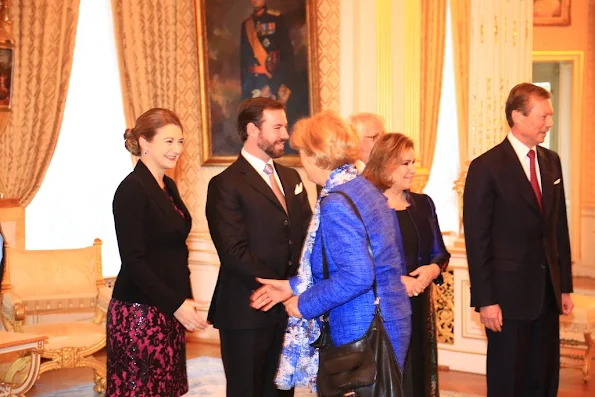 Grand Ducal Palace in Luxembourg, held a New Year's reception for members of the government. On the occasion of new year, the Grand Duke and Grand Duchess were accompanied by Hereditary Grand Duke Guillaume and Hereditary Grand Duchess Stephanie