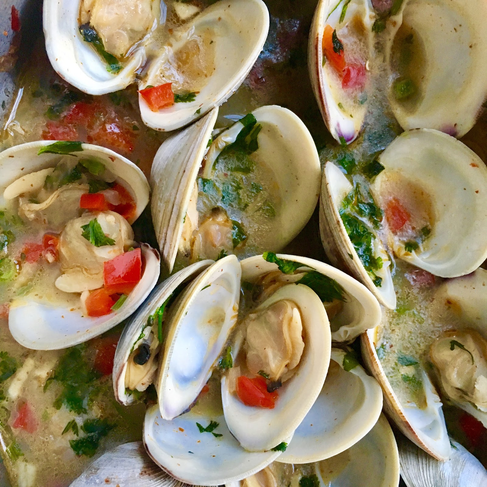 Steamed Clams in Beer with Chile and Cilantro