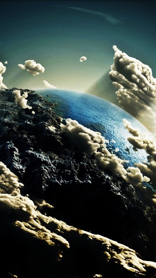 Earth Space Clouds  Android Best Wallpaper