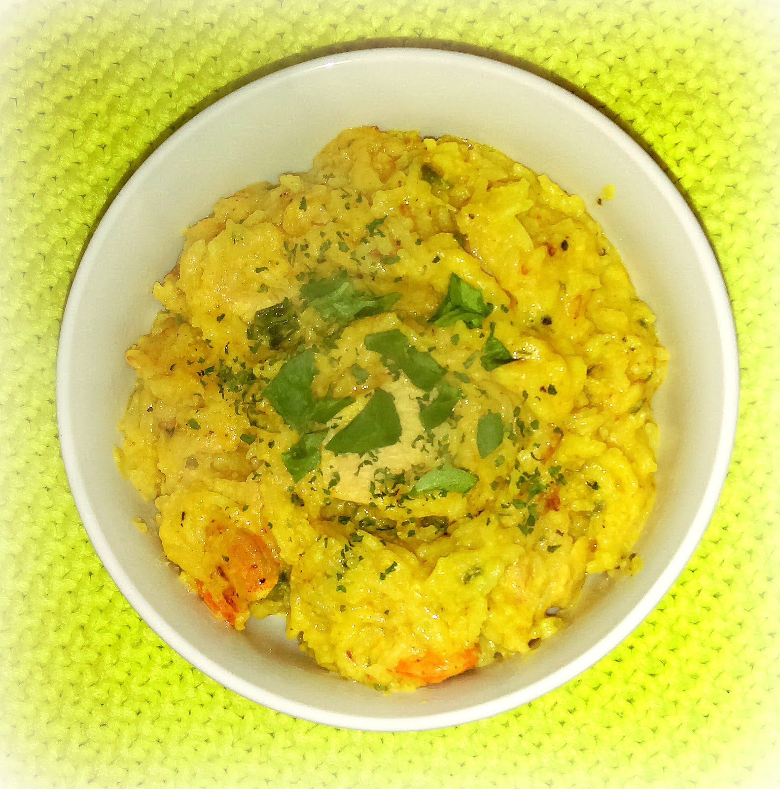 Leftover creamy curry risotto