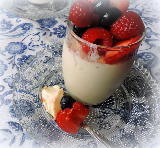Simple Panna Cotta with Mixed Berries