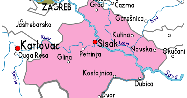 karta sisak Siska Karta Regionalni Grad Pokrajine | Karta Hrvatska Regija Grad  karta sisak
