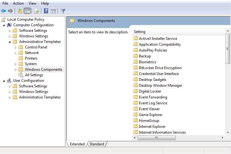 Policy configuration. Policy configuration