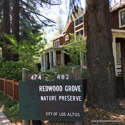 entrance to Redwood Grove Nature Preserve in Los Altos, California