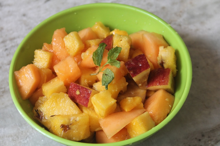 Fruit Salad with Honey, Ginger & Lemon Dressing