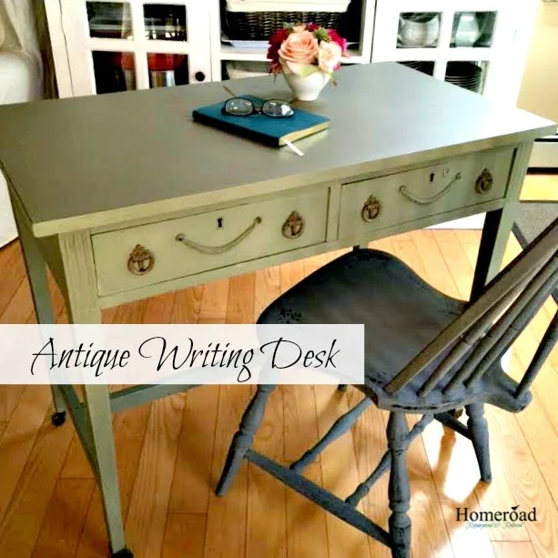 Antique writing desk painted with Annie Sloan Chalk Paint www.homeroad.net