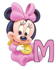 Abecedario de Minnie Bebé en Rosa. Minnie Baby in Pink Alphabet.