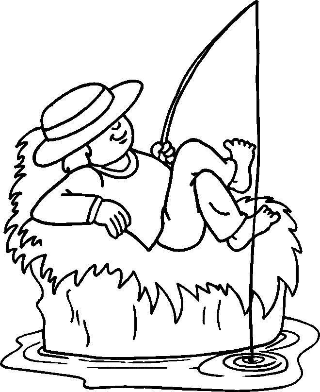Sports Coloring Pictures For Kids: Fishing Coloring Pages