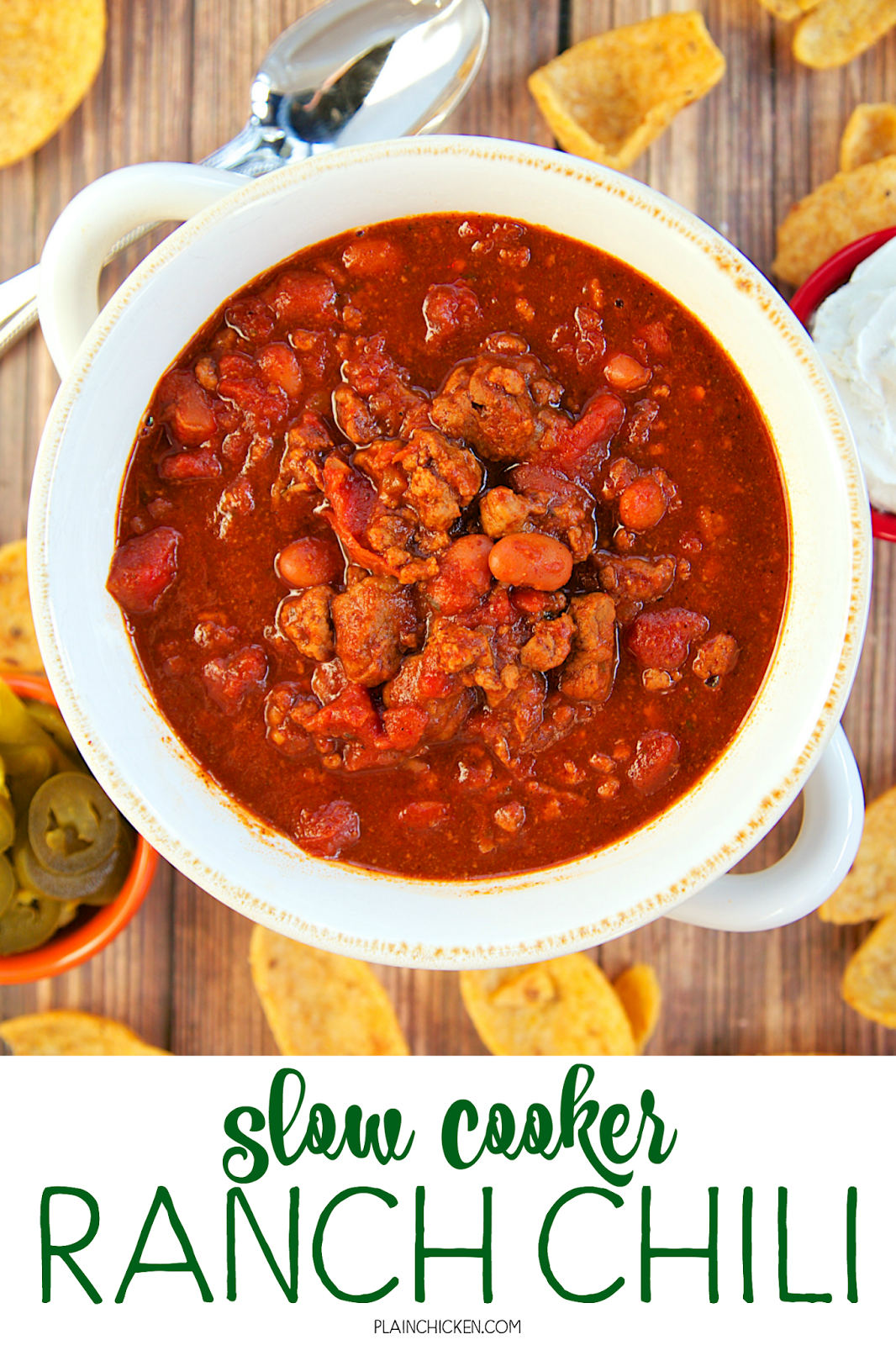 Slow Cooker Ranch Chili Plain Chicken