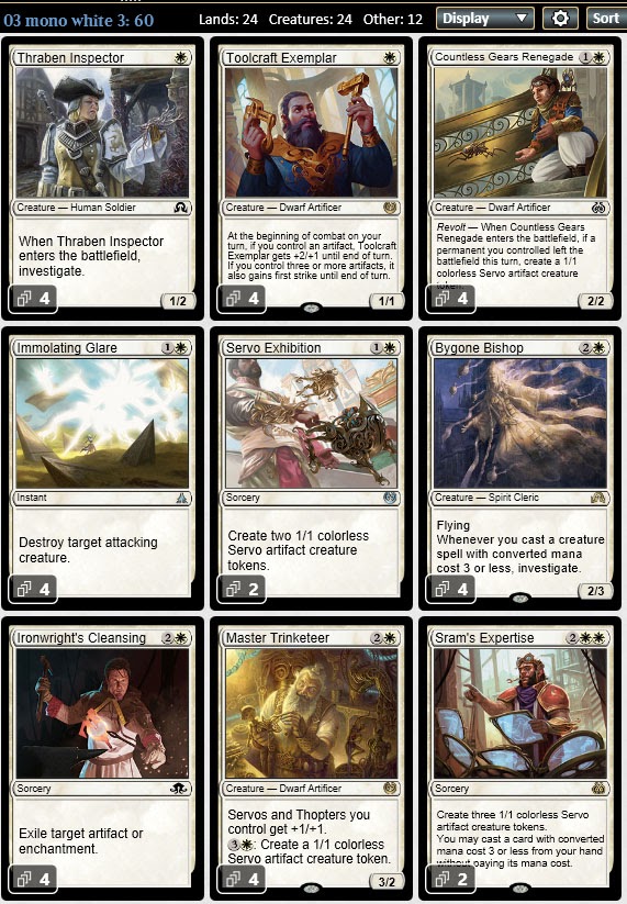 Magic the Gathering Adventures Standard Back to Basis Monowhite