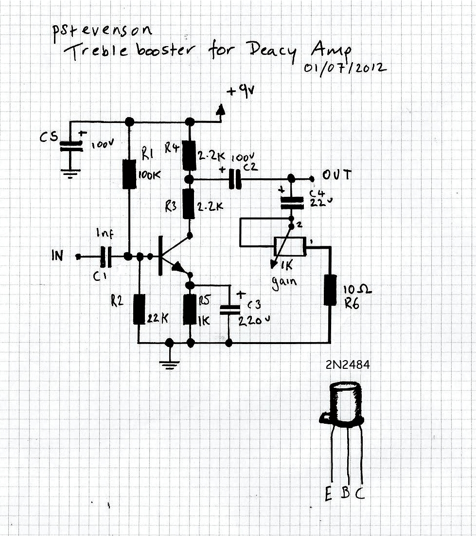 Paul In The Lab: Treble Booster/Overdrive For The Deacy Stripboard
